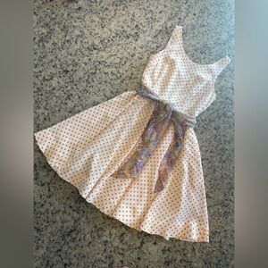 Women’s 100% silk Anthropologie polkadot A line dress size 4
